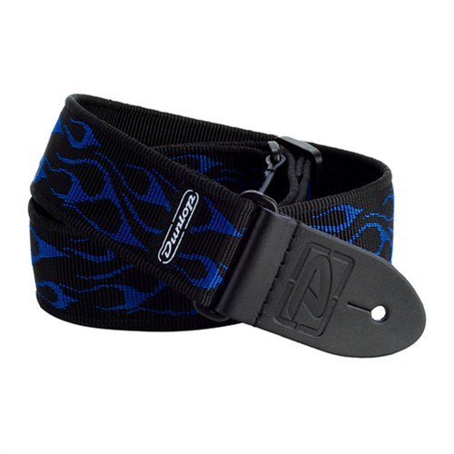 Dây đeo guitar Dunlop D38-11BL (Họa tiết lửa xanh đen)